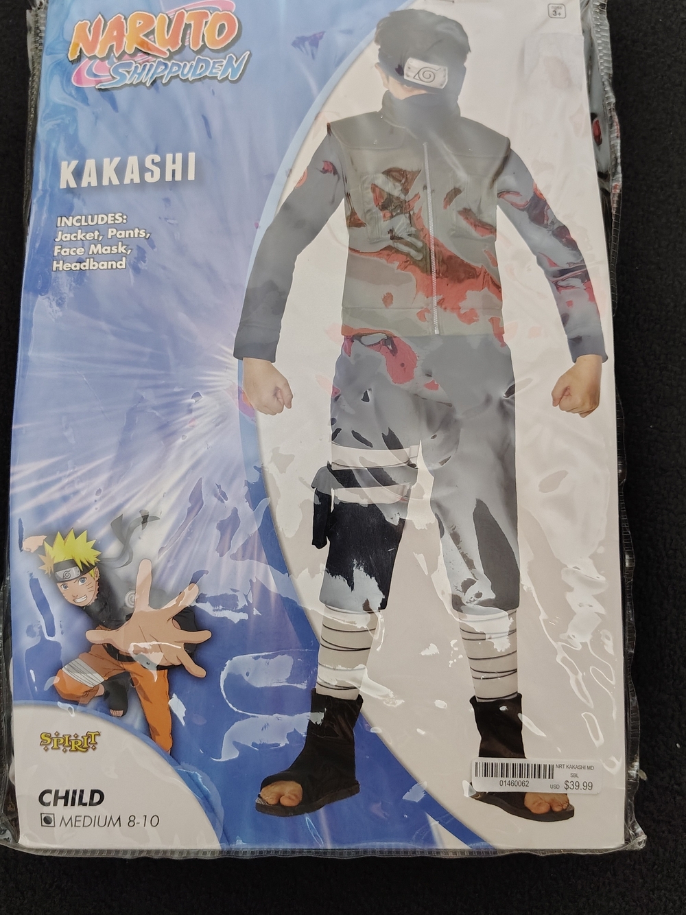 Naruto Shippuden Kakashi Child Size Spirit Halloween Costume Cosplay Medium 8-10